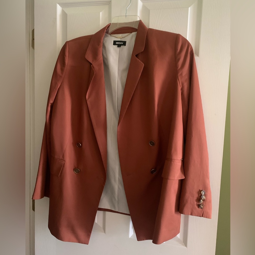DKNY Rust Double Breasted Blazer